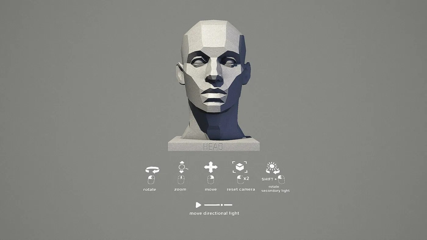 Male Head, Light Reference Tool, image 1 of 2