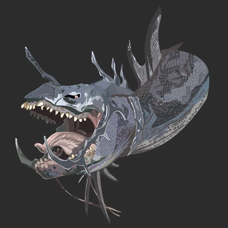 Lord of the Rings fan art, a fellbeast with open jaws