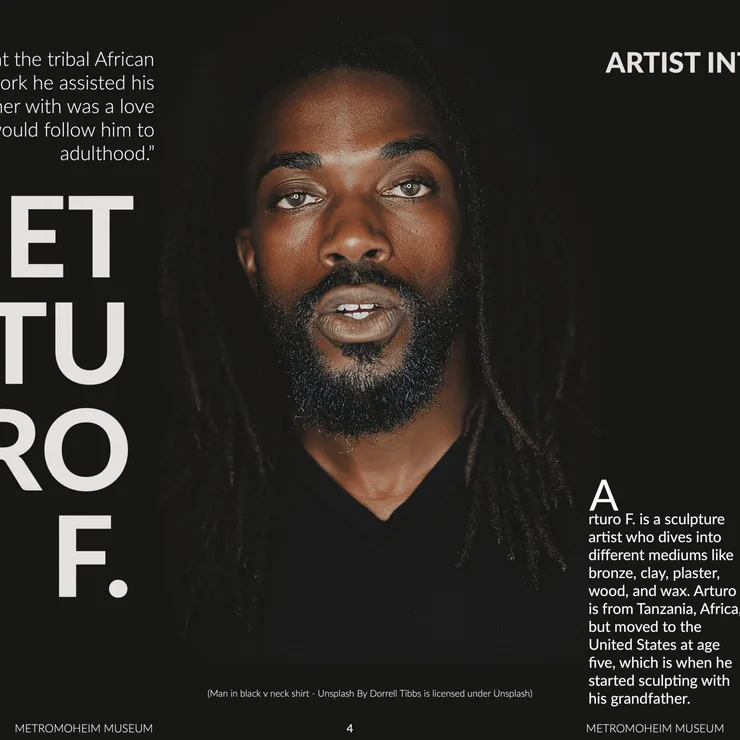Student work, magazine spread layout