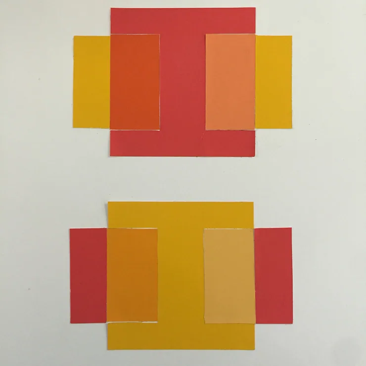 Student work, color interaction study