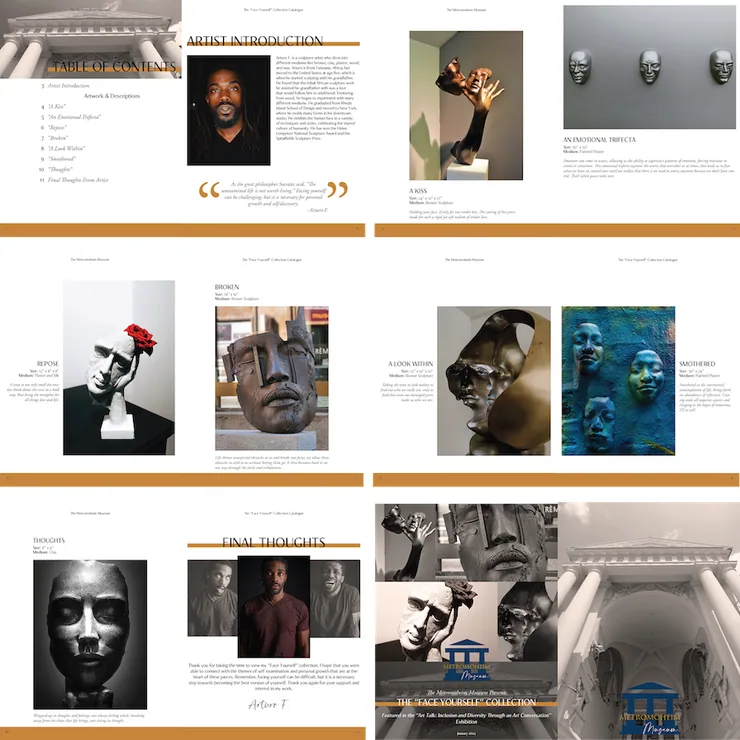 Student work, museum catalog layout