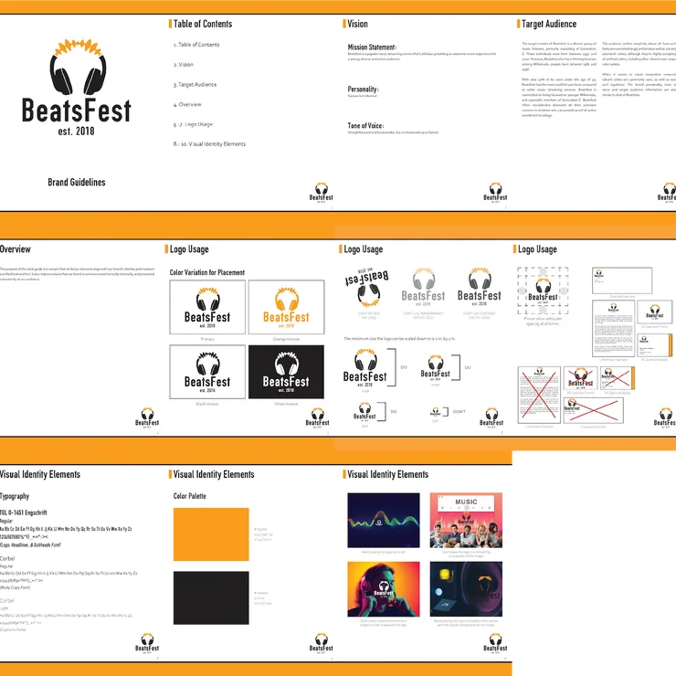 Student work, brand guidelines