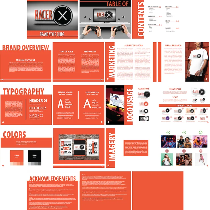 Student work, brand style guide