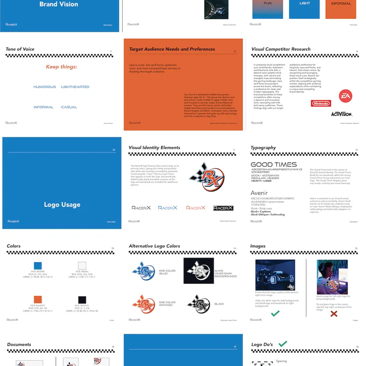 Student work, brand style guide