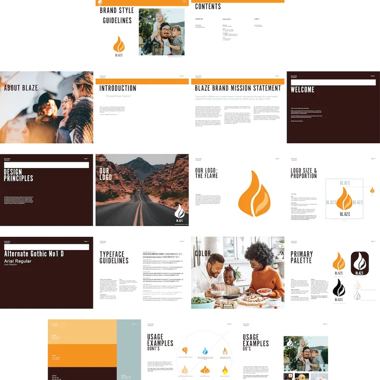 Student work, brand style guidelines